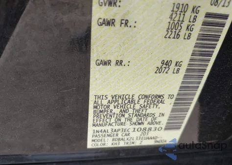 2014 Nissan Altima 2.5 Sl from USA, damaged, VIN 1N4AL3AP3EC108830